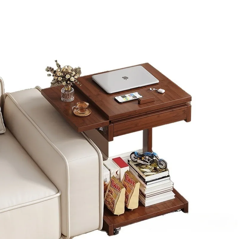 Bedside reading rack, removable household bedroom bold flip folding bedside table replacement side storage shelf