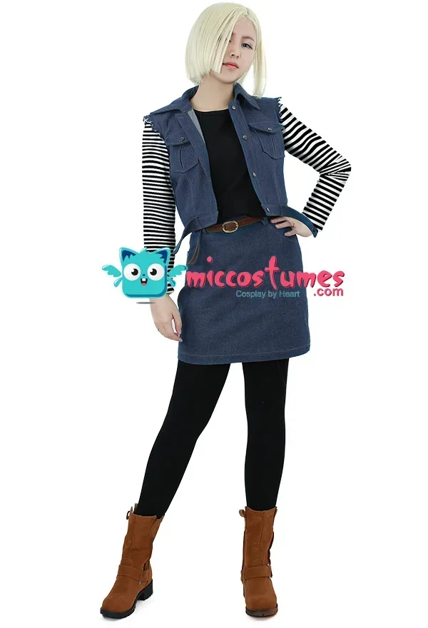 Miccostumes Women's Android 18 Cosplay Costume Women Clothing