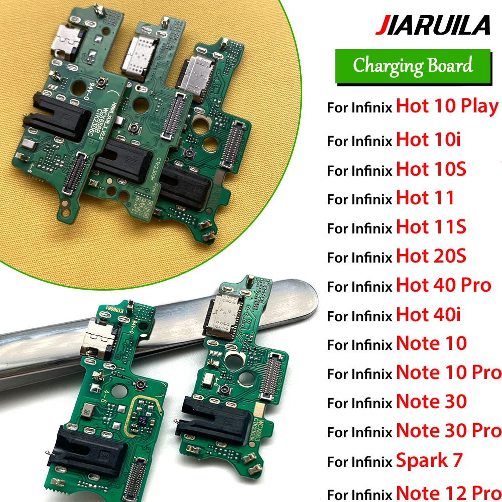 

10 шт., для Infinix Hot 10 Play Note 30 Pro Hot 40i Hot 10s USB-разъем для зарядки, гибкая замена платы