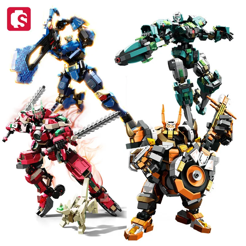 

SEMBO Creative Mech Assemblage Building Blocks MOC China-Chic Robot Model Bricks Collectible Ornaments Kids Toys for Boys Gifts