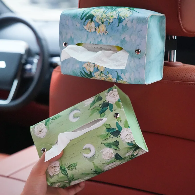 Luxury Tissue Box PU Leather Napkin Case Tissue Paper Holder Desktop Home Decoration Creative Paper Towel Cover Kleenex Box