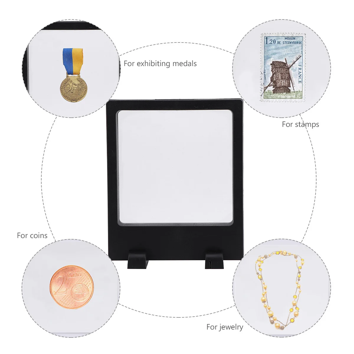 

3pcs Transparent Pe Film Jewelry Display Holder Foot With Base Durable Stand For Coins Stamps Medals Chips