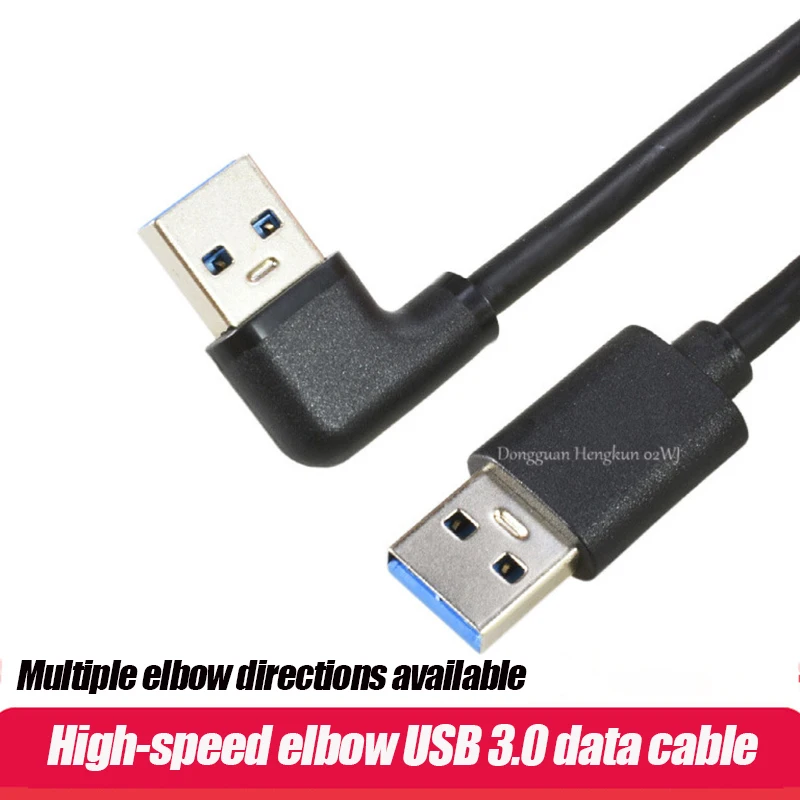 

3.0 USB Data Cable Elbow Dual Head Male To Male Dual Head Mobile Hard Drive Connection Online And Offline Left And Right Elbows