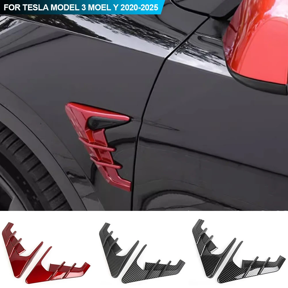 

2Pcs Car Side Camera Protection Covers Kit Decoration Sticker For Tesla Model 3 Moel Y 2020-2025 Car Modification Accessories