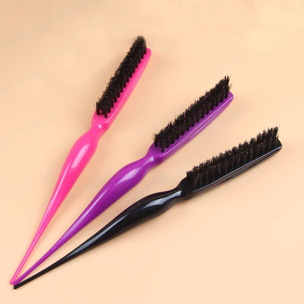 

Senior Pig Mane Bristle Comb Black Ergonomic Handle Salon Hair Teasing Brush Bristles Hairbrush Salon Hairbrush Hair