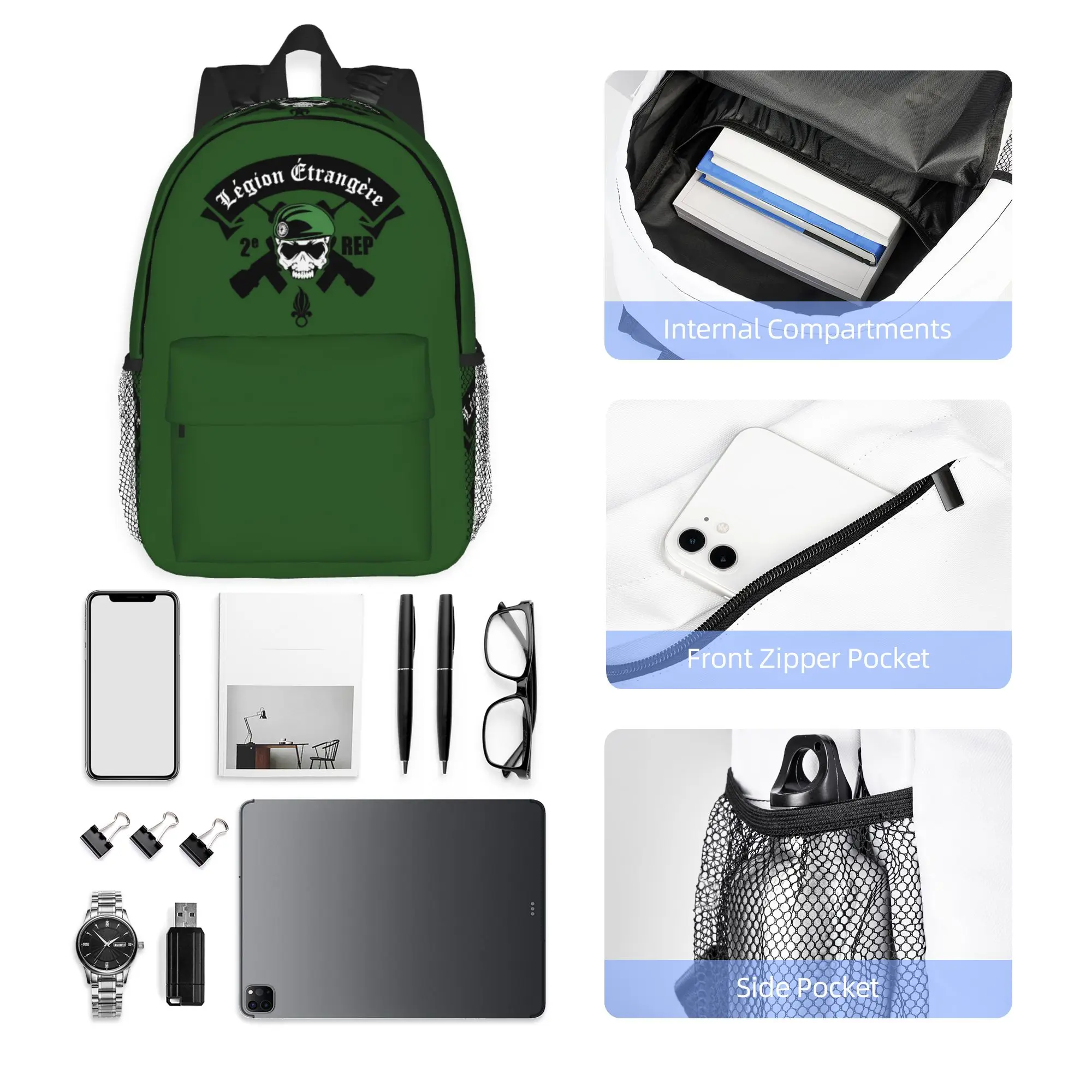 Legion Etrangere Foreign France Military Backpack Hot Sale Daypack Boys Girls BookBag Shoulder Bags for Men Women School Bag
