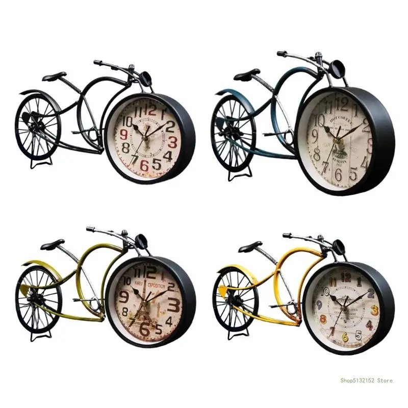 QX2E Old Bike Model Clock, Distinctive Table Decors with Time Keeping Feature for Cyclist