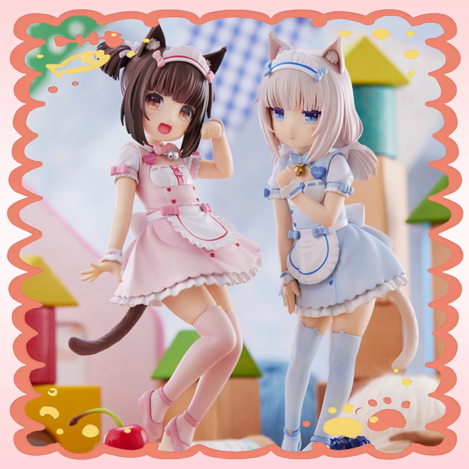 

NEKOPARA Anime Kawaii Girl Figure Chocolates & Vanilla Cute Cat Maid Style PVC Model Collectible Desktop Ornament Toy Kid Gifts
