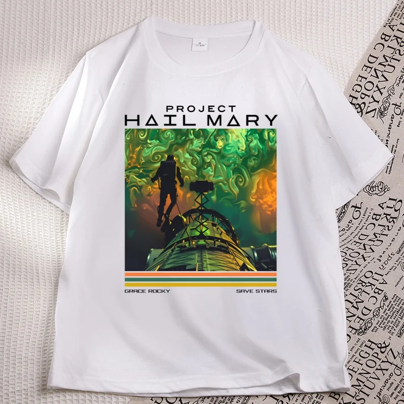 Project Hail Mary Space T-Shirt Men Women Grace Rocky Save Stars Tshirt Sci-Fi Book Lover Tee Cotton Short Sleeve Clothes