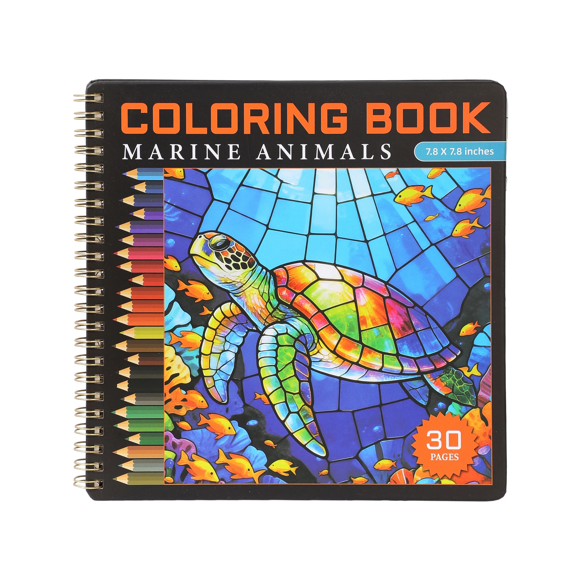 Marine Animals Coloring Book for Adults, Stained Glass Style Ocean Creatures Coloring Book for Relaxation Gift
