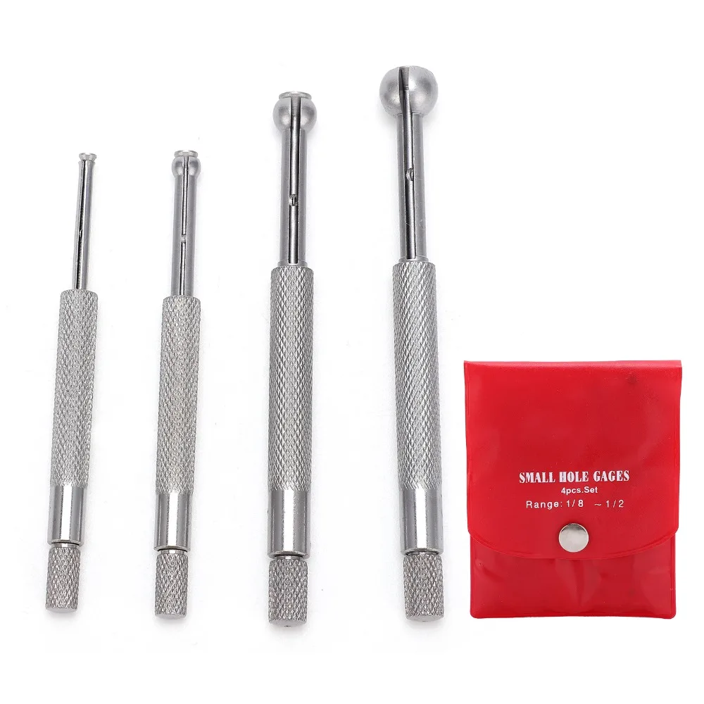 4 pcs 1/8 to 1/2 inch Small Hole Gauge Set​ Ball Type​ Hardened Telescoping Bore Gauge​ 3-13mm​ Telescoping​ Bore Gauge Set​