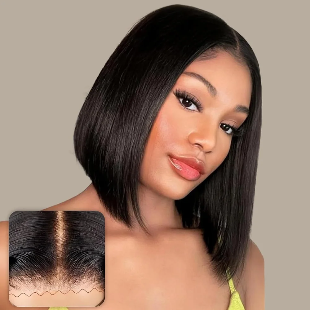 

Lace Front Bob Wigs Human Hair 7x5 HD Lace Glueless Bob Wig Human Hair Short Straight Frontal Bob Wigs for Women Pre Plucked