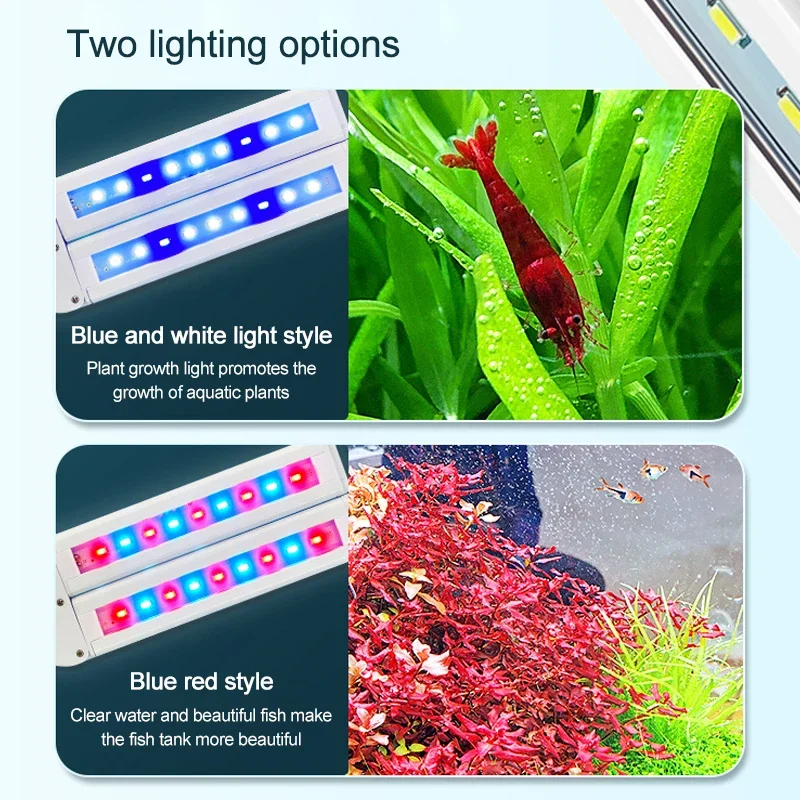 Super Bright Clip Lamp LED Aquarium Light for Aquatic Plant Grow Fish Tank Full Spectrum Timing Lamp 220-240V 30~70CM 4W 8W 13W