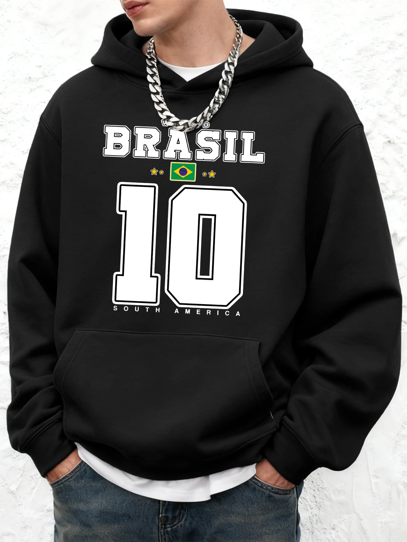 العالم البرازيل أمريكا الجنوبية الطباعة الرجال هوديس فضفاض القطن هودي كل مباراة جيب البلوفرات الخريف الدافئة للجنسين الشارع الشهير