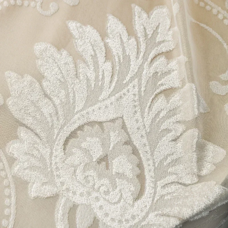 European Velvet Thickened Cut Embroidery Sheer Curtains For Living Room Bedroom Dining Window Custom Size Decor Luxury Blackout