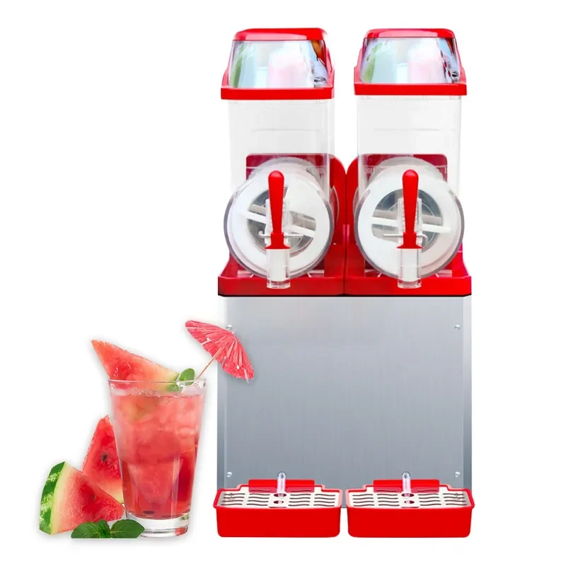 for 24L Double Can 110V 220V Commercial Frozen Beverage Slush Maker Smoothie Maker Electric Snow Melter