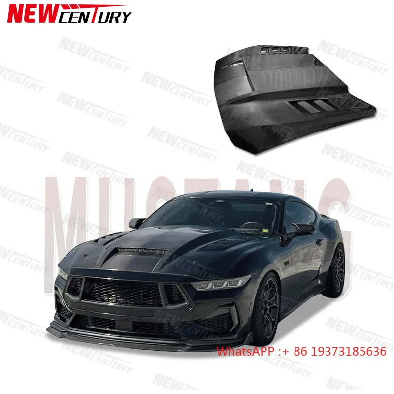 

Капот Mustang из углеродного волокна для Ford Mustang 2024+ модифицированного капота из углеродного волокна в стиле TF
