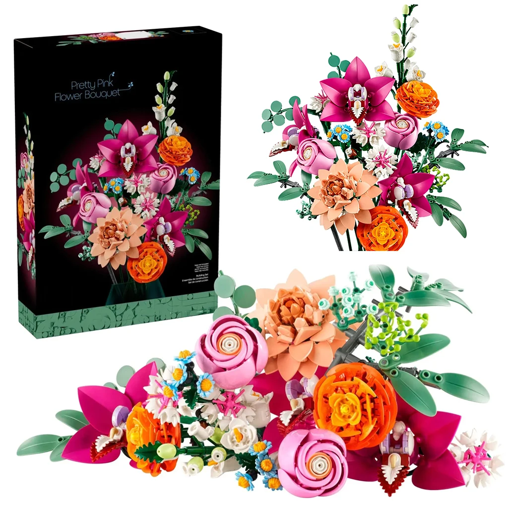 

Kalein Beautiful Zinfandel Bouquet Building Blocks Creative Home Desktop Decoration Flower Model Toy Girls Kid Adult For Gifts