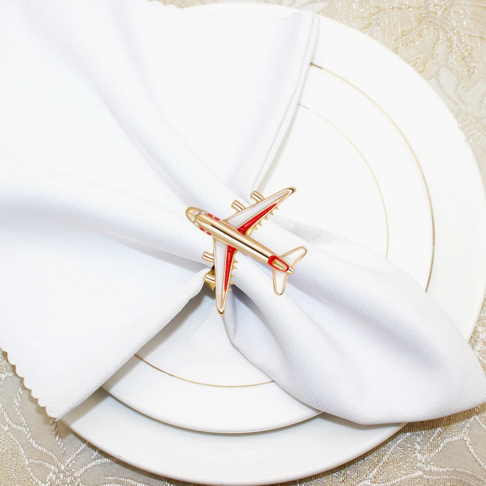 

4 Pcs Airplane Napkin Rings Unique Table Decoration for Weddings Buckle Festive Decorations Alloy Buckles