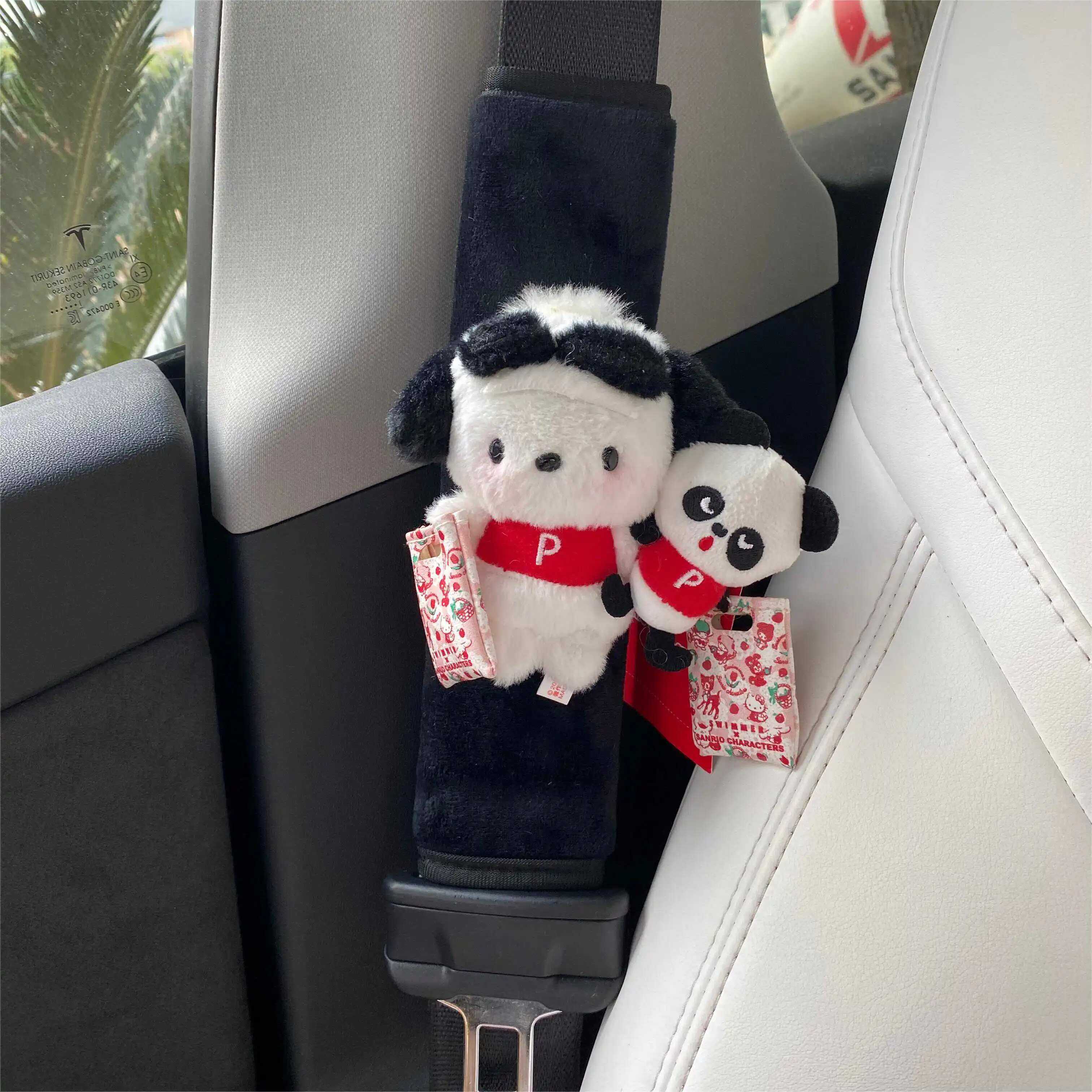 Cute Hello Kitty Car Seat Belt Protection Cover Interior Shoulder Protector Handbrake Gear Lever Cover Cute Pendant Gift