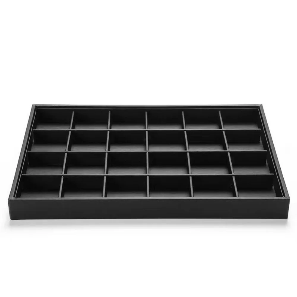 

Stackable Jewelry Display Tray Black Flat Bottom Bracelets Storage Organizer Anti-slip Removable Dividers