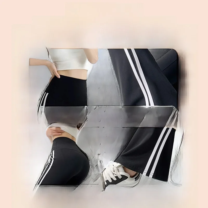 Damskie spodnie do jogi z wysokim stanem, wiosenno-jesienne, cienkie, dopasowane, bazowe spodnie, luźne legginsy, długie spodnie, inne materiały