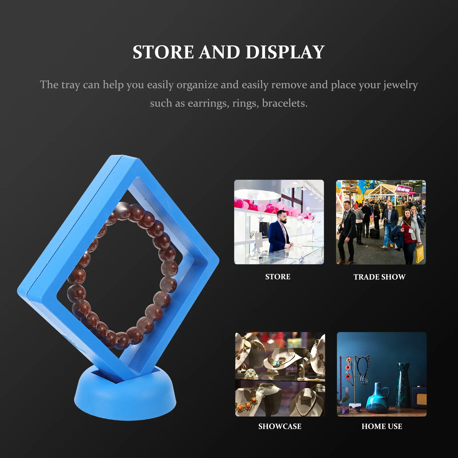 

10 Sets Floating Jewelry Display Boxes Storage Case Organizer Necklace Bracelet Earring Ring Gift Boxes Bulk Packaging