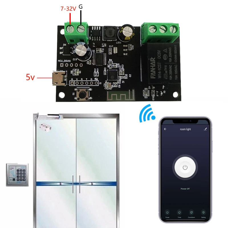 12v Remote Control Switch Module Tuya Wifi Inching Self-locking Voice Control Work With Alexa Google Home 1/2/4 Gang Diy Switch