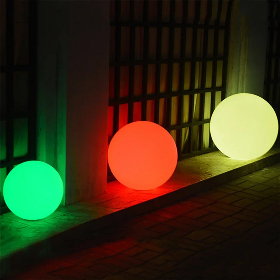 Imagem -03 - Super Grande Led Glow Round Ball Night Lights Alimentado por Pilhas Remoto 16 Cores Jardim Paisagem Gramado Lâmpadas Interior Decoração ao ar Livre