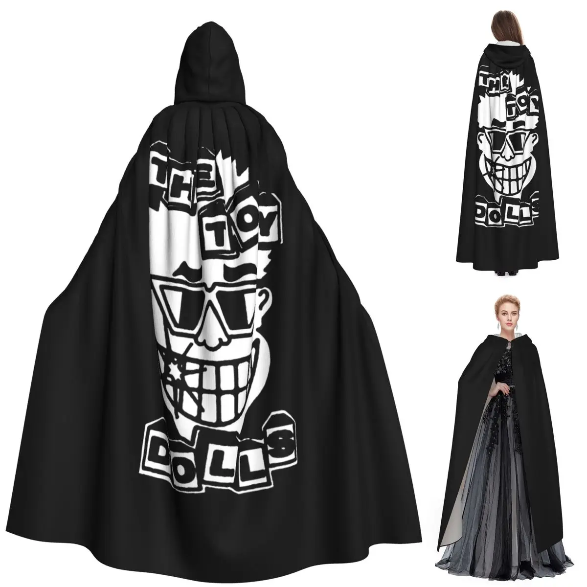

The Toy Dolls Long Hooded Cloak Witch Medieval Costume Cosplay Cape HalloweenParty Adult Unisex