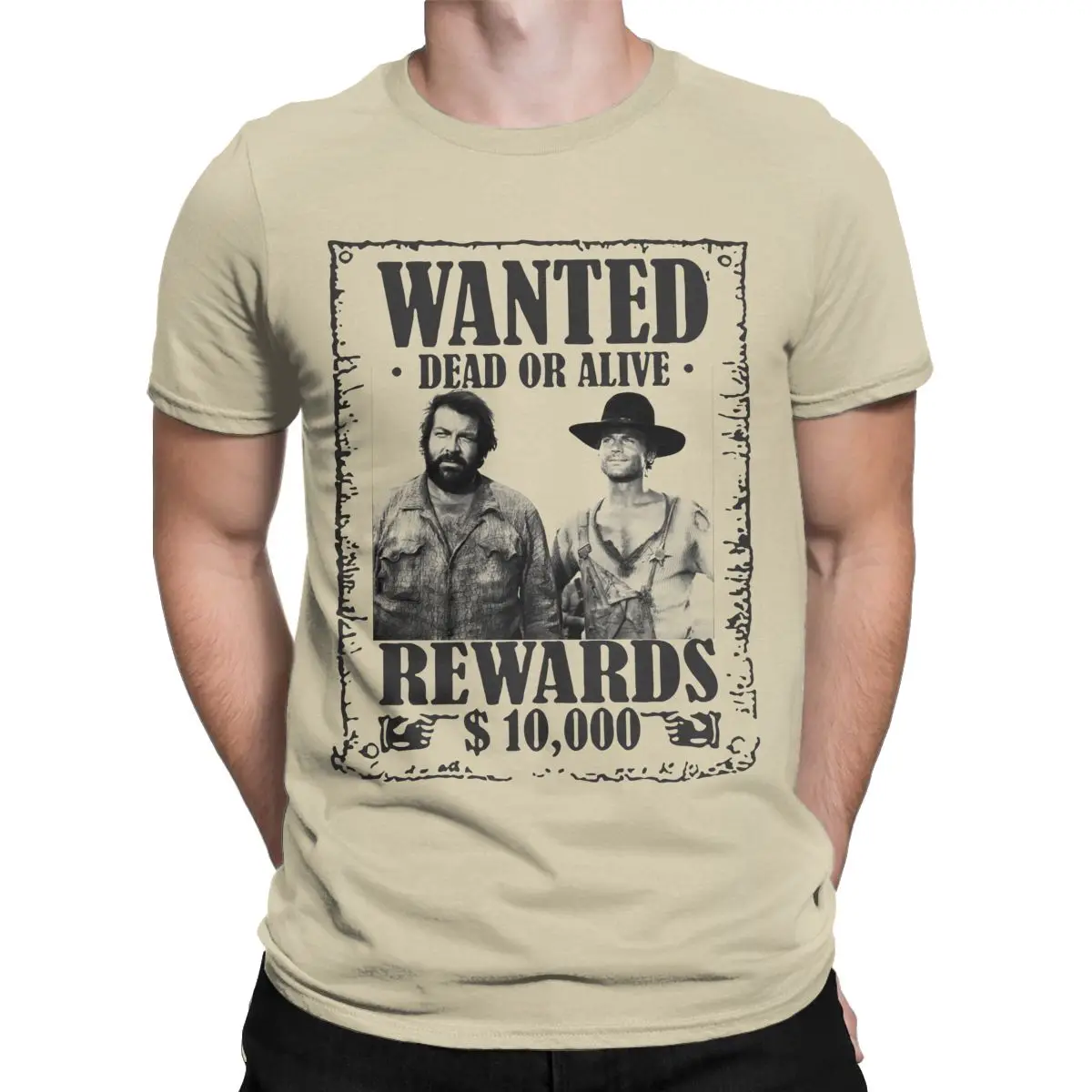 Bud Spencer Terence Hill Wanted Lo Chimavano Trinity Epic Men T Shirts Novelty Tees Movie T-Shirt Pure Cotton 6XL Clothes