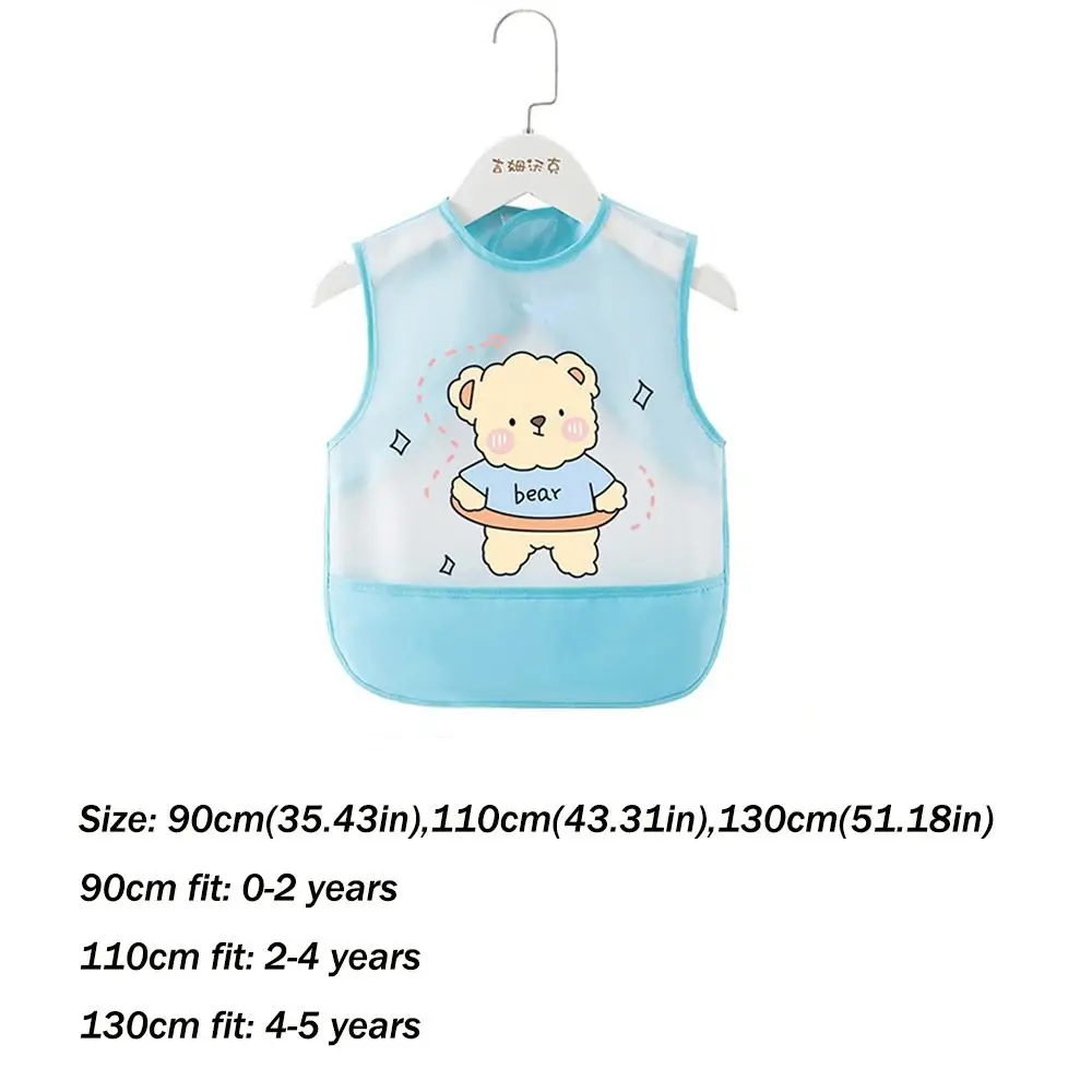 Padrão dos desenhos animados bebê comer babadores à prova dwaterproof água urso coelhos crianças avental sem mangas anti-sujo crianças roupas de proteção