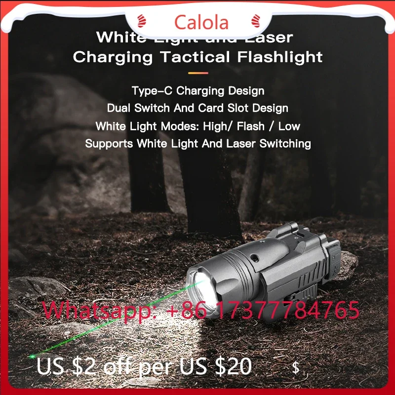 1350LM LED Flashlight Combo Quick Install Light Fit 20-21mm Picatinny Rail