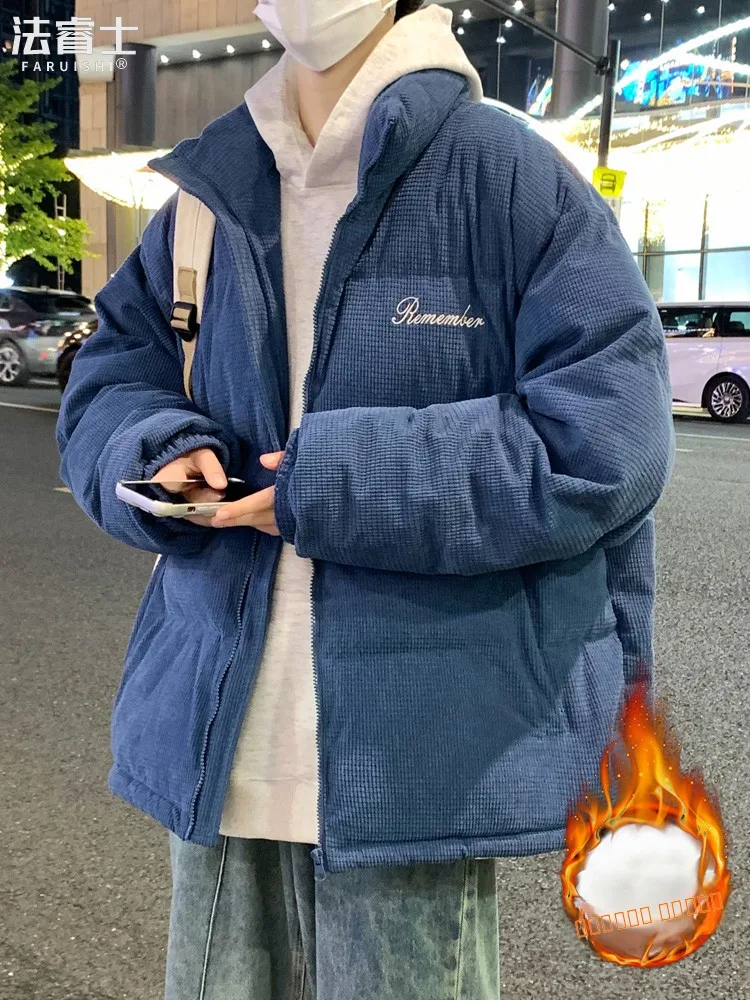 

Утепленная хлопковая куртка с воротником-стойкой для мужчин, зимняя верхняя одежда, теплая дутая куртка для подростков, Cleanfit, с длинными рукавами, на молнии