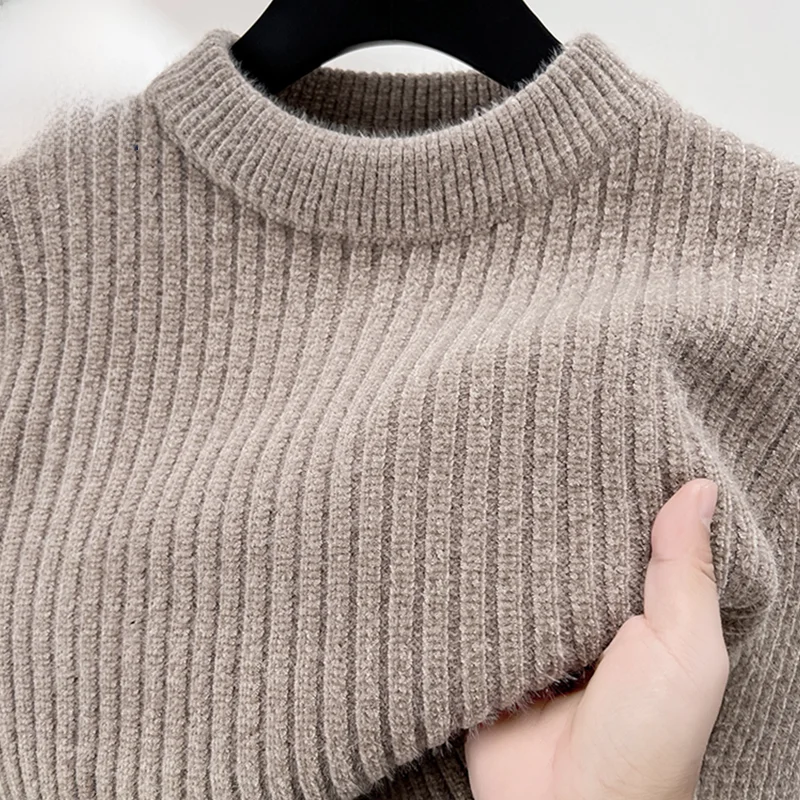 

Kangaroo Brand Men's Thiened Winter Sweater f High Collar Mink Velvet Warm Knitted Casual Tight Fit Base irt Top