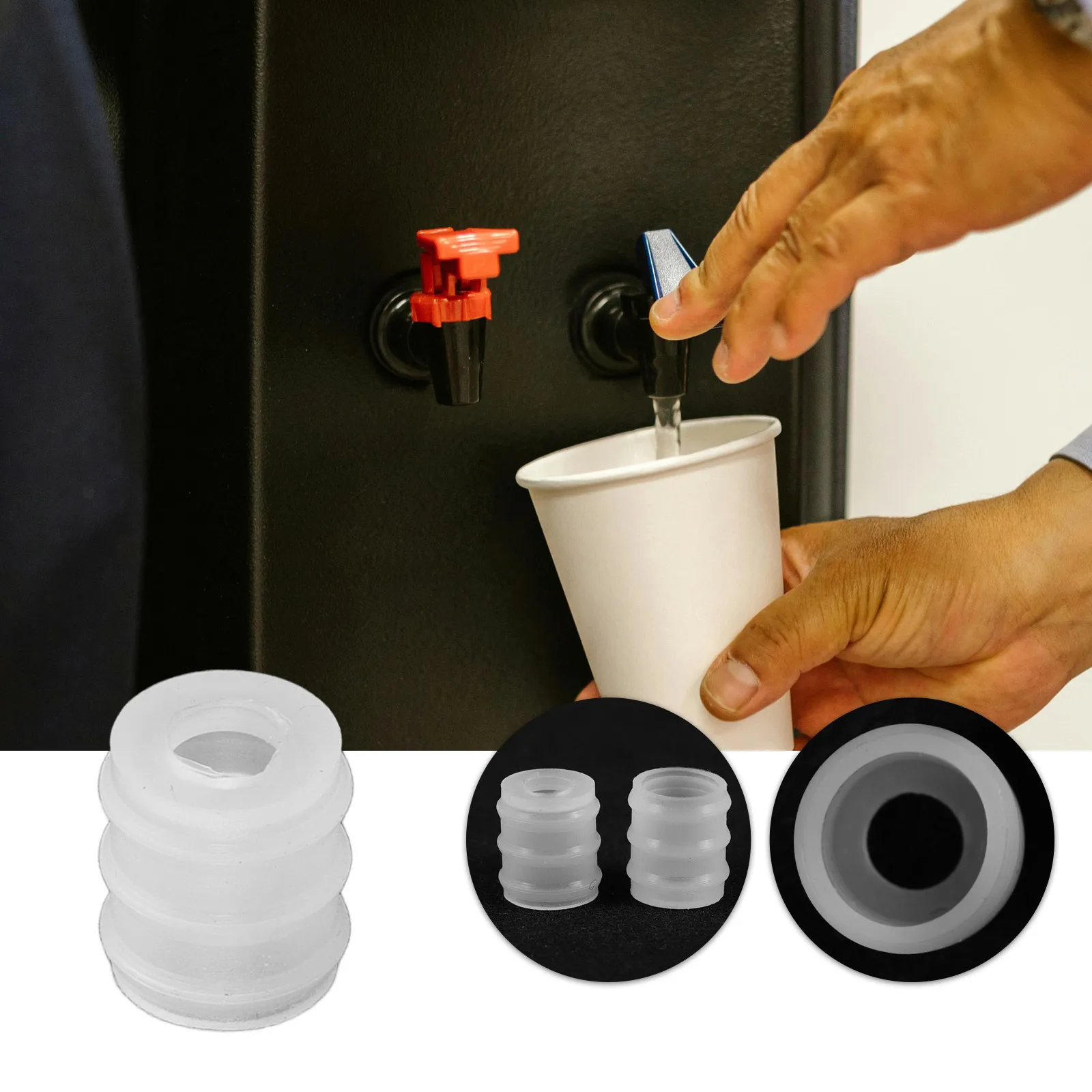 

6pcs Silicone Pump Sealing Replacement For Drinking Water Dispenser Outdoor Camping Supplies Stainless Steel Outlet Pipe Seal