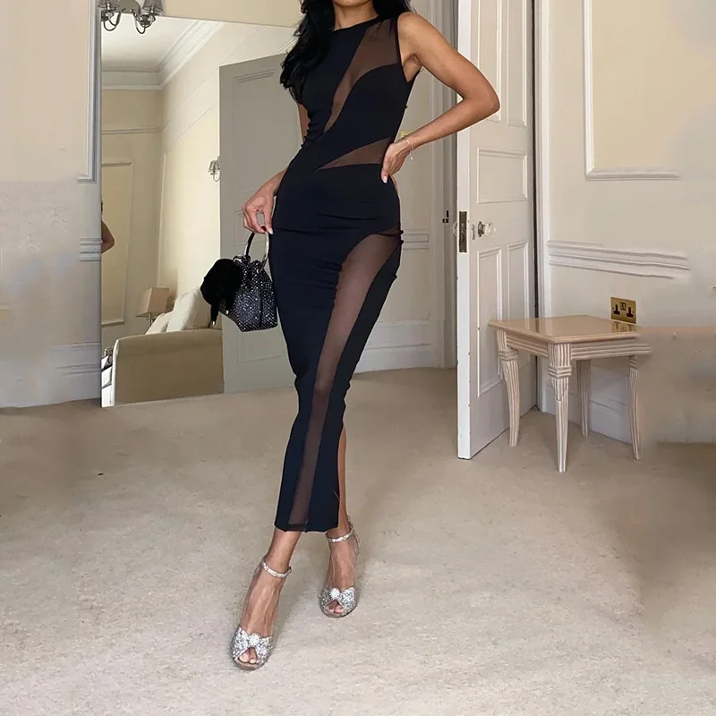 Sexy Pure Color Bodycon Long Dr Cut out Buttos V Ne High Waist Zipper Closure Polyester Spring Autumn Winter Dr