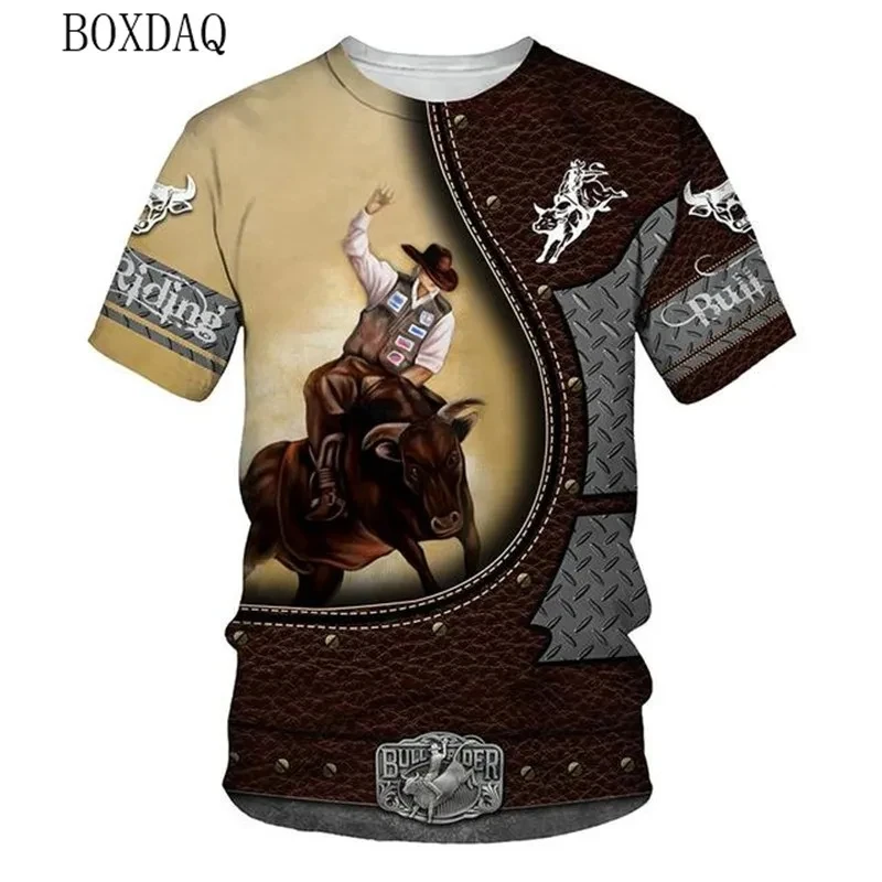 Men's Spanish Bullfighting Graphic T-shirts Short Sleeve 3d Printed Bullfighting Sports Street Tops 6XL Big Size Casual Man Tees