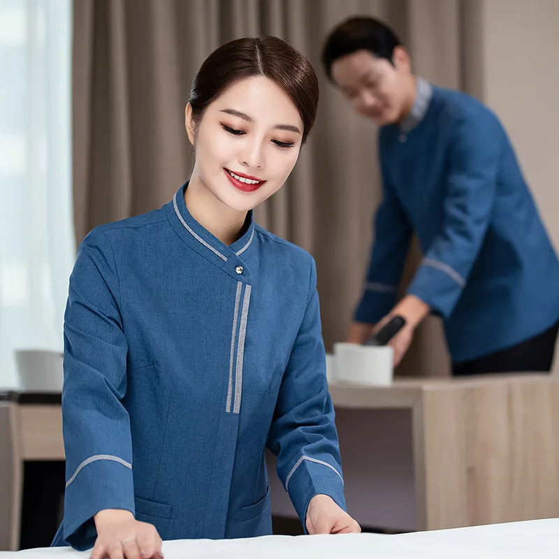 

Униформа для уборщиков с длинными рукавами для осени и зимы, рабочая одежда для персонала по уборке гостиничных номеров, униформа для уборщиков по обслуживанию объектов.