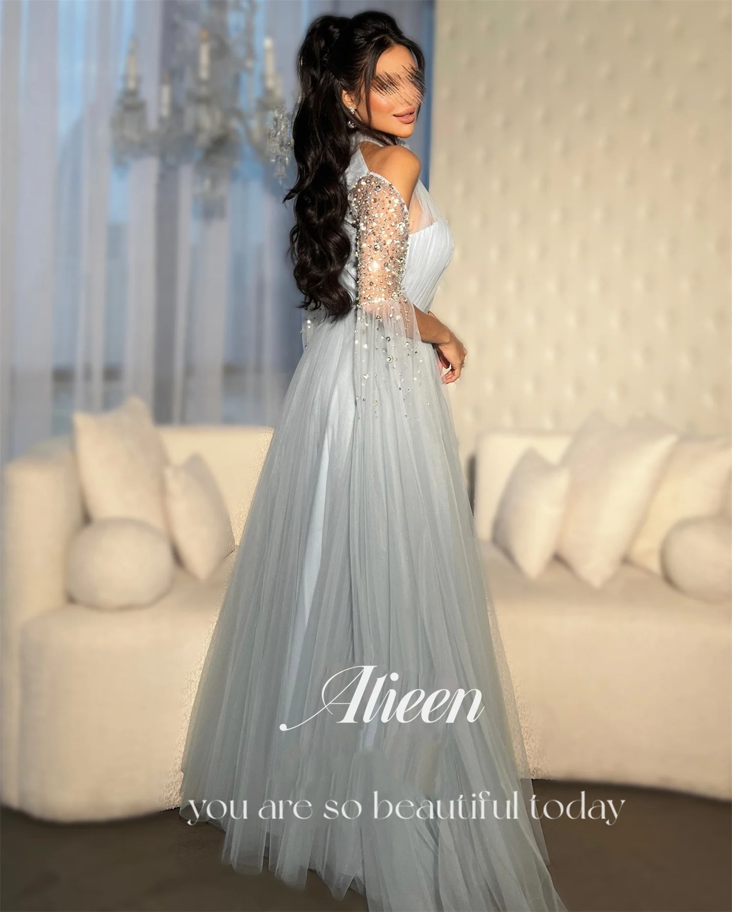 アイリーン フォーマルドレス ガラ Aライン レディース プロムドレス 2025 グレー カスタム ベスティドス デ フェスタ ウェディング パーティー ドレス イブニング