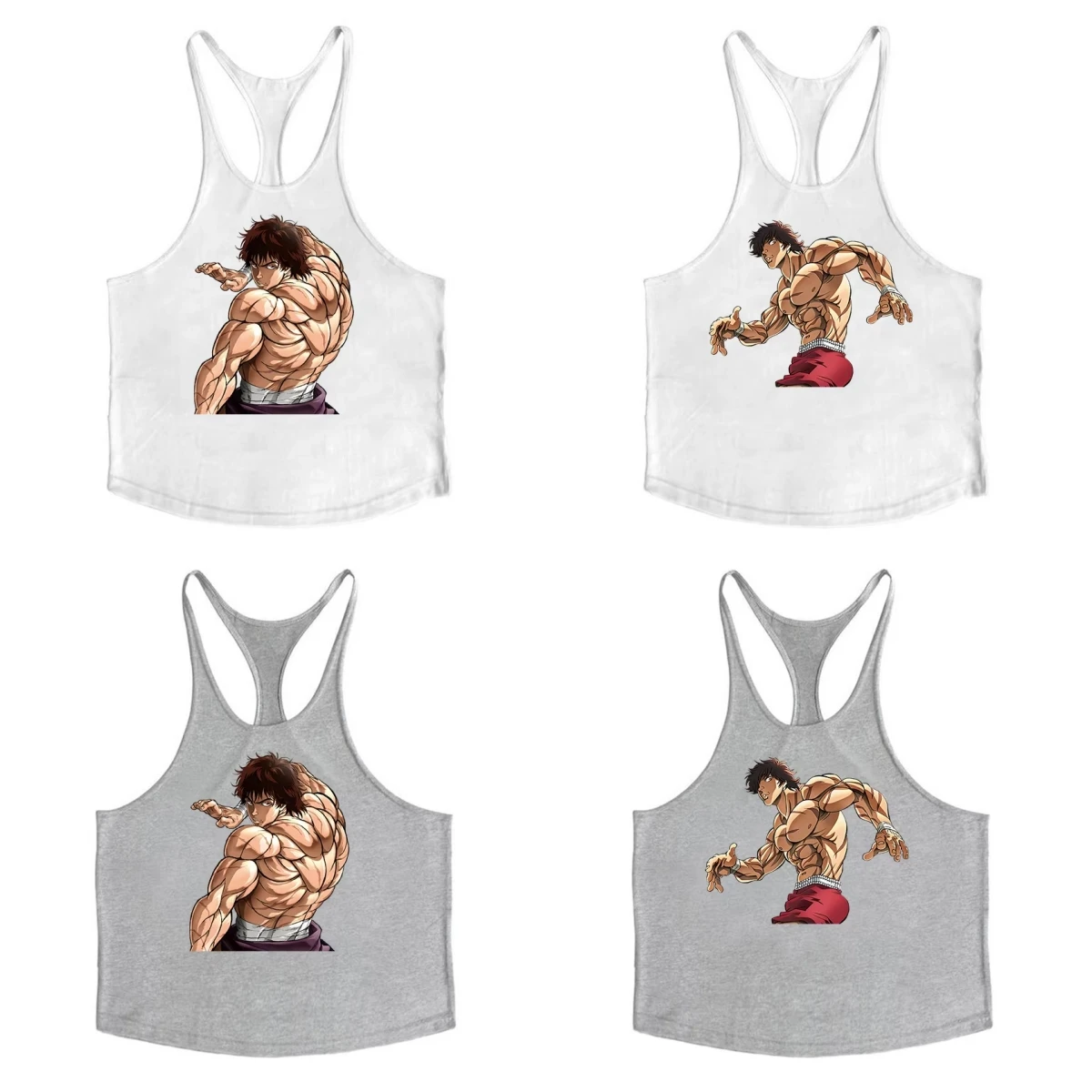 

Жилет-стрингер, мужской жилет с Y-образным ремешком, аниме Baki Hit, бодибилдинг, тренажерный зал, свободный топ, спортивный свободный комфортный тренировочный жилет