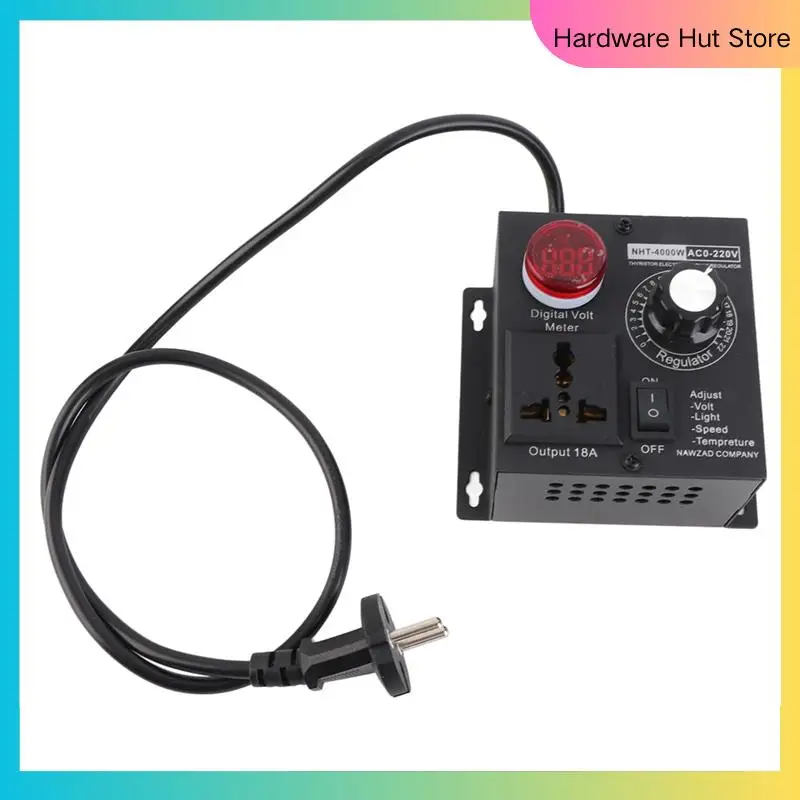 

4000W Compact Variable Voltage Controller Portable SCR Voltage Regulator For Speed Temperature Adjustment EU Plug-Y31A