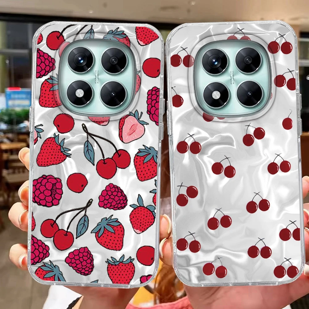 Sommer-Erdbeer-Print Handyhülle für Xiaomi Redmi Note 15 14 13 12 11 10 11S 10S 8 9 Pro 15C 14C 13C A3 A1 9A A5 9C Cover