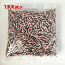 1000Pcs nuovo metallo argento rosso Automotive Truck pneumatico valvola stelo parti di ricambio superficie zincata