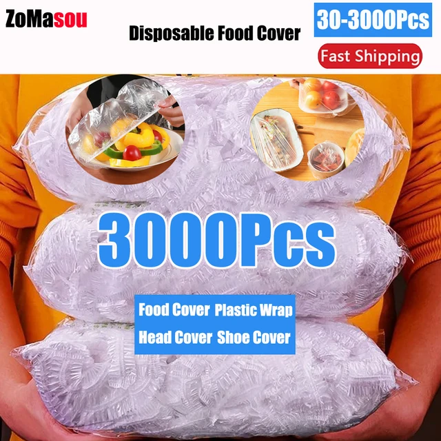 30-3000 SZTUK Jednorazowe pokrywki na żywność Lodówka kuchenna Przechowywanie owoców Plastikowa folia na żywność Pokrywki na żywność Rozciągliwe nakrętki na miski