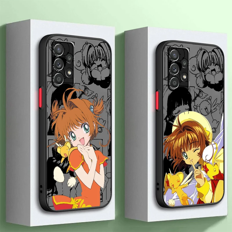 C-Cardcaptors Sakuras Cute Girl Frosted Translucent For Samsung Note 20 10 A03 A54 A31 A22 A70 A34 A14 A24 A04 5G Back