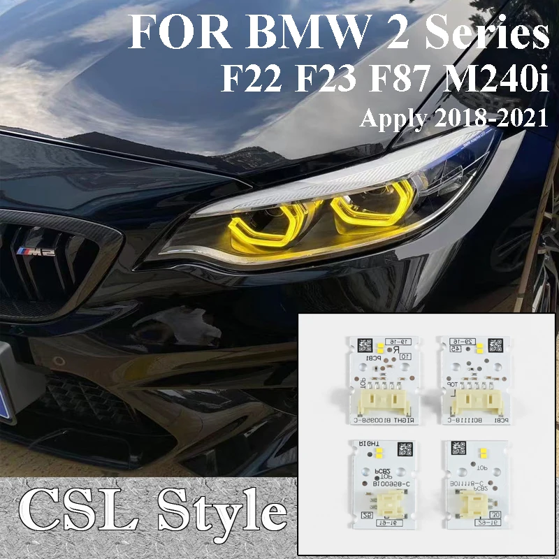 

For BMW 2 Series F22 F23 M240i F87 M2 2018-2021 Lemon Yellow LED Chip Board Car Headlight Daytime Running Angel Eyes Light Board