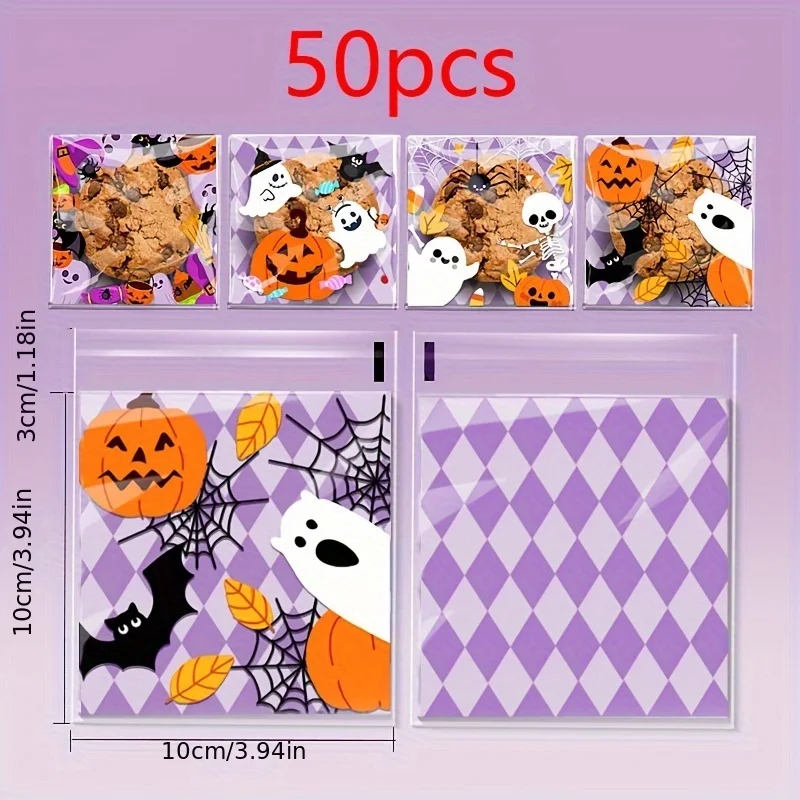 50pcs Halloween Candy Packaging Bags