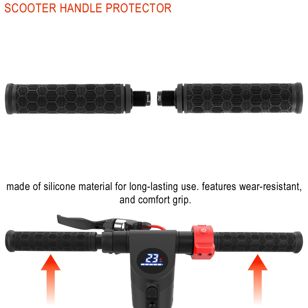 Electric Scooter Handlebar Grips Anti-Skid Non-slip for HX X7 X8 KickScooter Aluminium Alloy Screw Silicone Covert Grips Parts