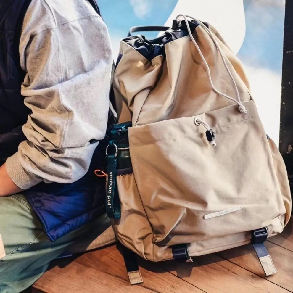 Canvas Designer Casual Mens Backpack Handmade Harajuku Drawstring Bucket Bag Large Capacity Travel Backpacks Male Bags